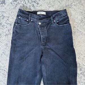 ⭐️3/$30⭐️ Abercrombie & Fitch The Dad High Rise cross over front black jeans